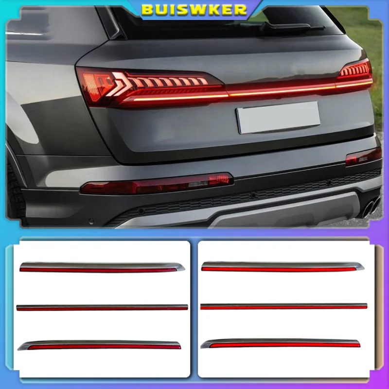 Car LED Rear Fog Lamp Brake Light Dynamic Turn Signal Reflector Rear Bumper Trunk Tail Light For Audi Q7 2020 2021