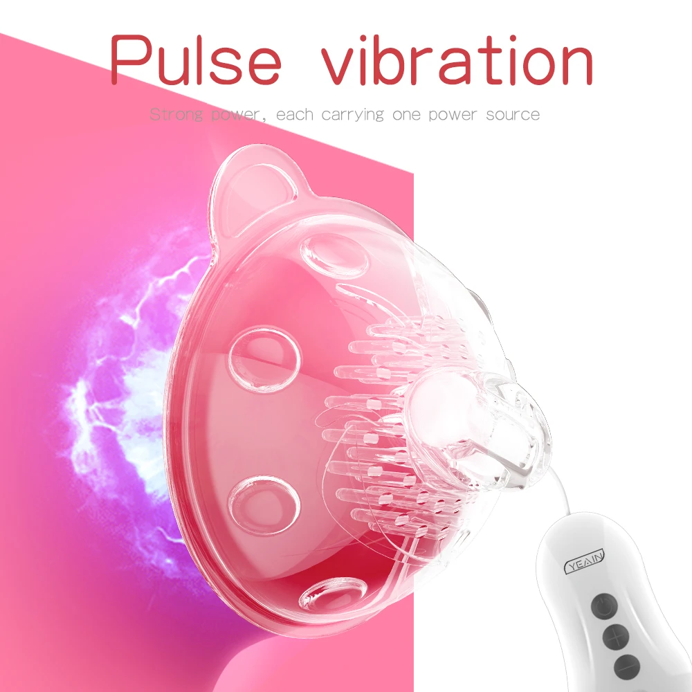 Sucker Breast Enlargement Massager 10 Frequency Vibration Nipple Stimulator Sucking Tongue Licking Sex Toys for Women Adults 18