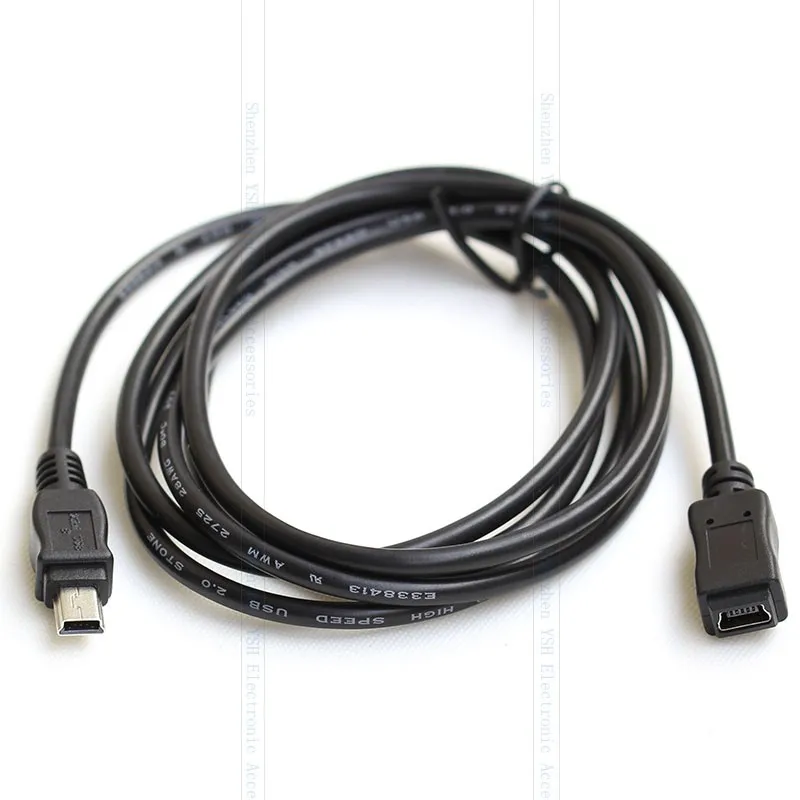 1Pcs Schwarz Licht Adapter Kabel 5 Füße/1,5 m Mini USB B 5pin Männlich Zu Weiblich Verlängerung Kabel kabel Adapter