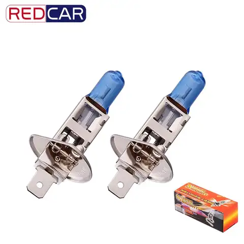 2pcs 55W 12V H1 White Halogen Led Bulb High Beam Headlight Bulb Fog Lights Super Bright White Halogen Bulb High Power 5000K