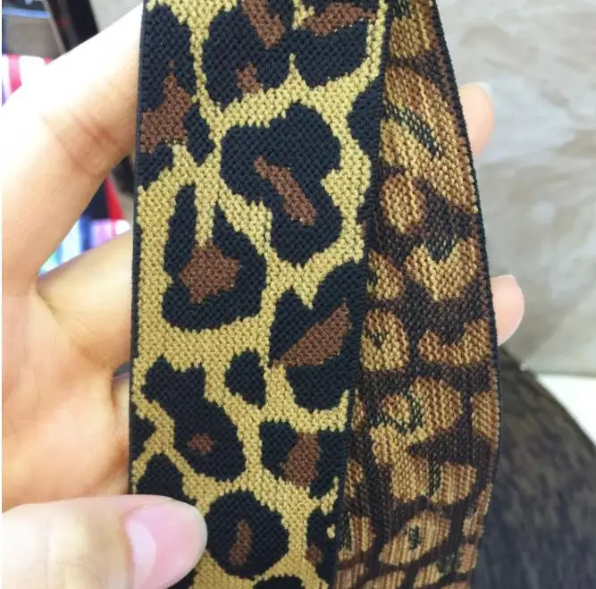 2 meters 40MM Elastic Bands Leopard Print Fabric Ribbon Clothing Bags Elastic Pants Headband Elastic Tape DIY sewing accessories