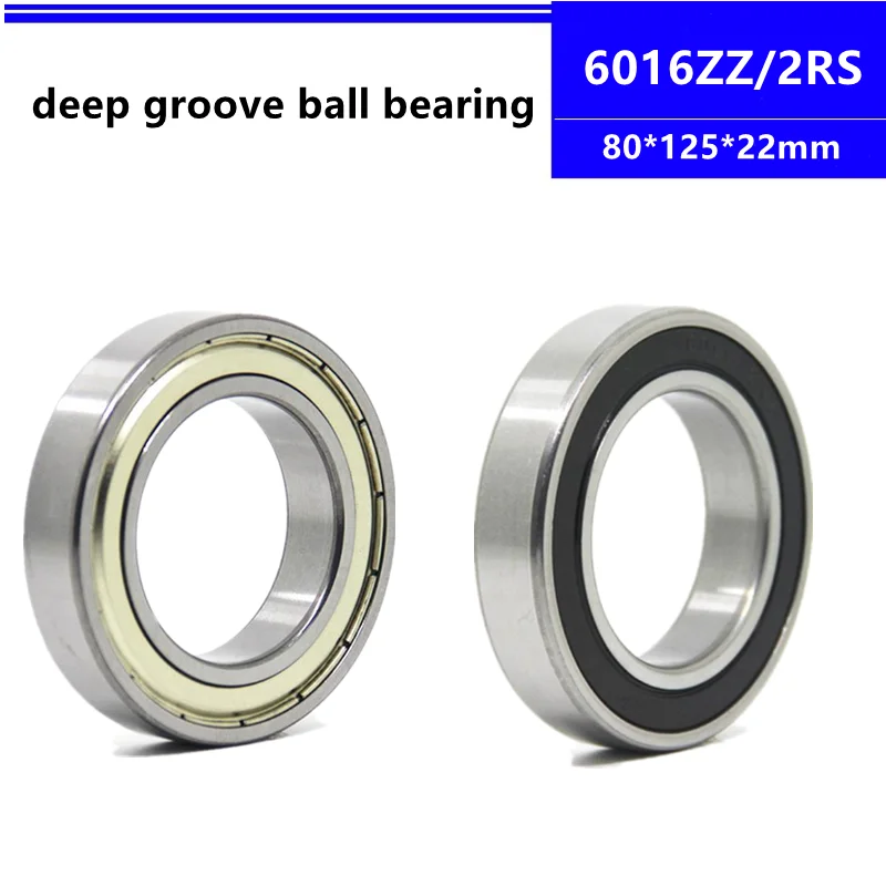 

2pcs 6016ZZ 6016-2RS 6016Z steel ball bearings 6016-2Z 6016RS 6016 2RS 80*125*22 mm deep groove ball bearing 80x125x22 mm