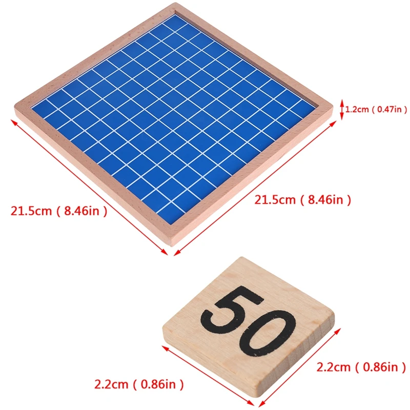 Houten Montessori Honderd Board Leermiddelen Math 1 Tot 100 Opeenvolgende Getallen Tellen Speelgoed Gift