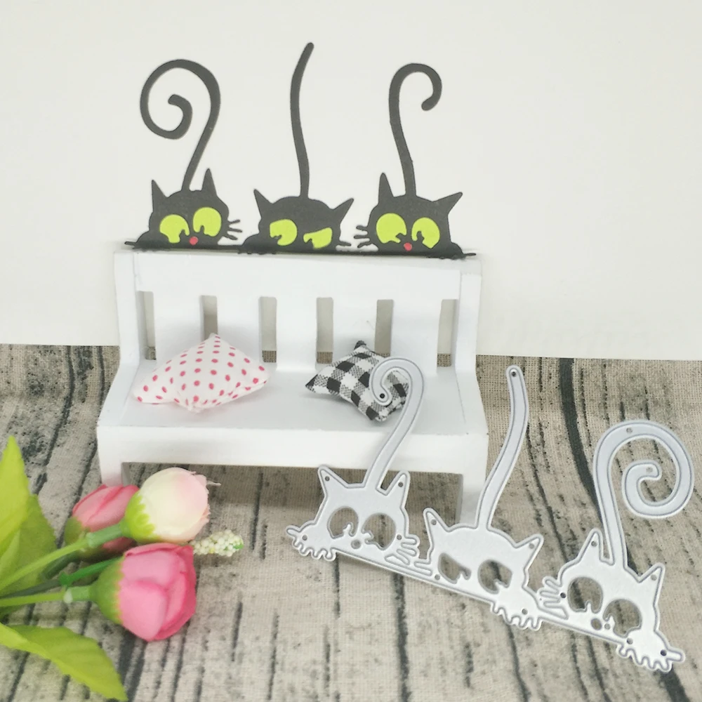 New animal 3 cats, wall-climbing cat metal cutting knife mold, scrapbook, photo album paper diy gift card, decorative embossing