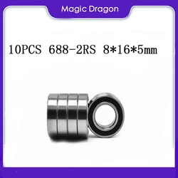 10Pcs High Quality Rubber Sealed Ball Bearing Set Miniature Bearings 688-2RS 688 2RS Ball Bearing 8x16x5mm