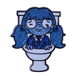 Sad Toilet Ghost Girl Enamel Pin