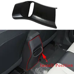 Car Rear Air Vent Outlet Frame Cover Accessories For Hyundai ix25 Creta 2020 2021 2022 Carbon Fiber Styling