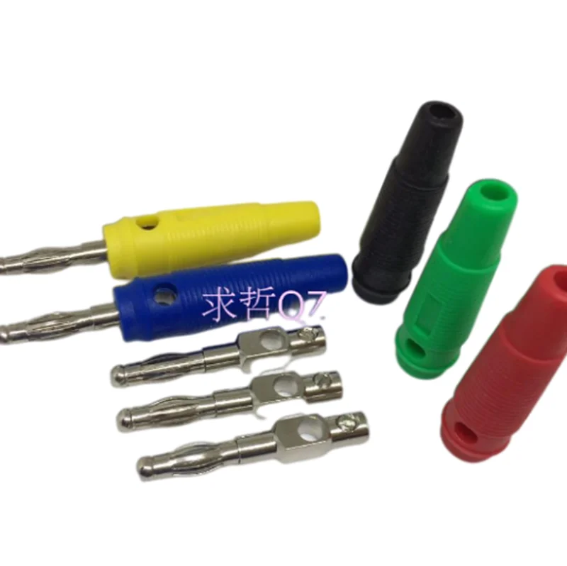 Flower Shape Banana Plug, Stackable, No Welding Screw Connection method Connector Used for Terminal Test Probe, 4mm, 10Pcs