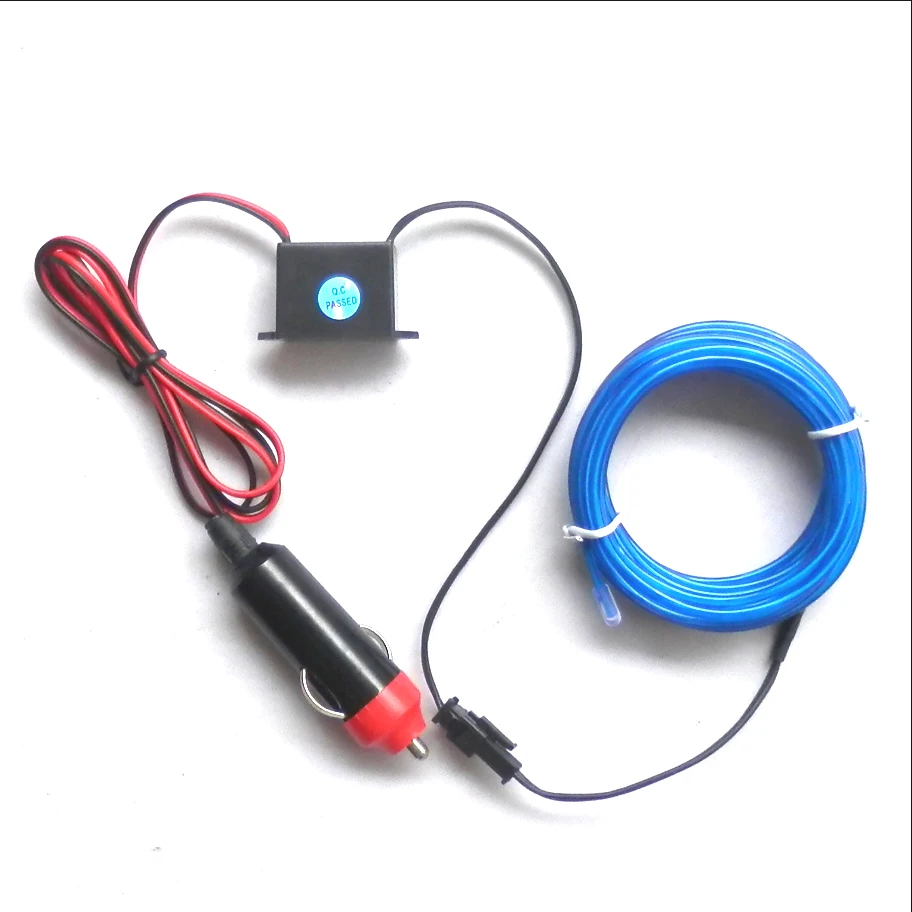 2AA battery 12V plug 5V USB 2-10m Neon Light Glow EL Wire Rope tape Strip LED cold Light Shoes Clothing Car decorate ribbon lamp