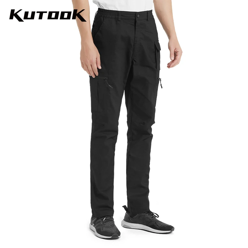 KUTOOK Cargo Pants Men Trekking Trousers Lightweight Wear Resistant Multi Pockets Outdoor Sports Camping Work Hiking Pants CP001