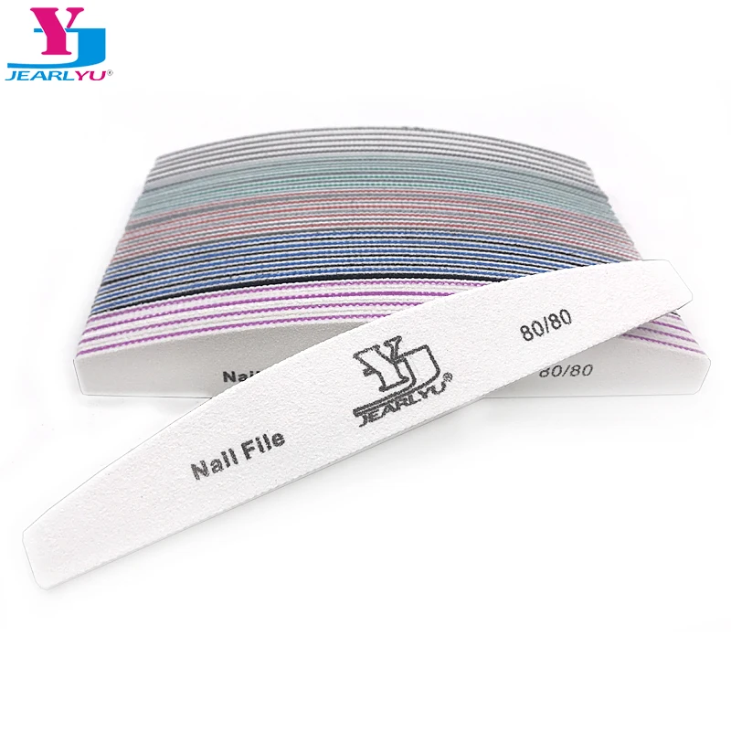 

50pcs/lot Nail Files Reusable JEARL YU Nail File Set Manicure Tools Portable Pedicure Rasp 80/100/150/180/240 grit Nail Art Tool