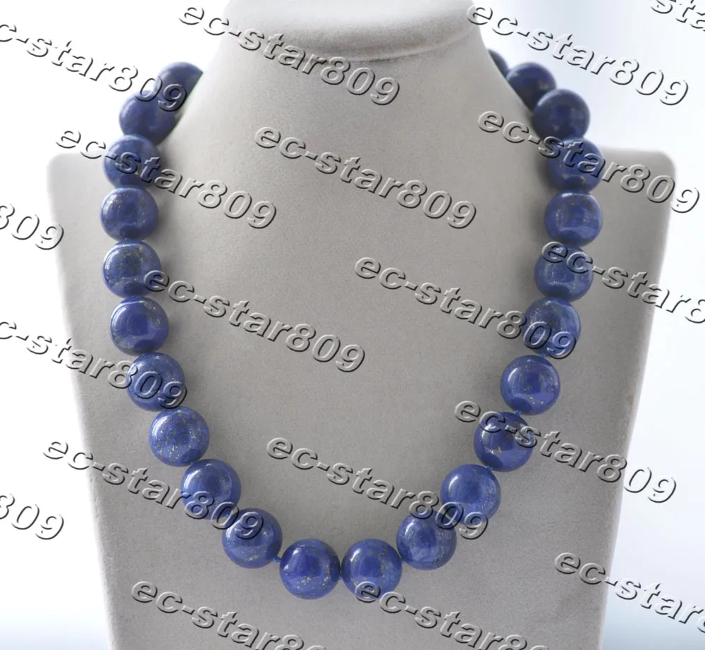 

Z11233 17"-50“ 8mm-16mm Round Blue Lapis Lazuli Bead Necklace Woman Fashion Jewelry