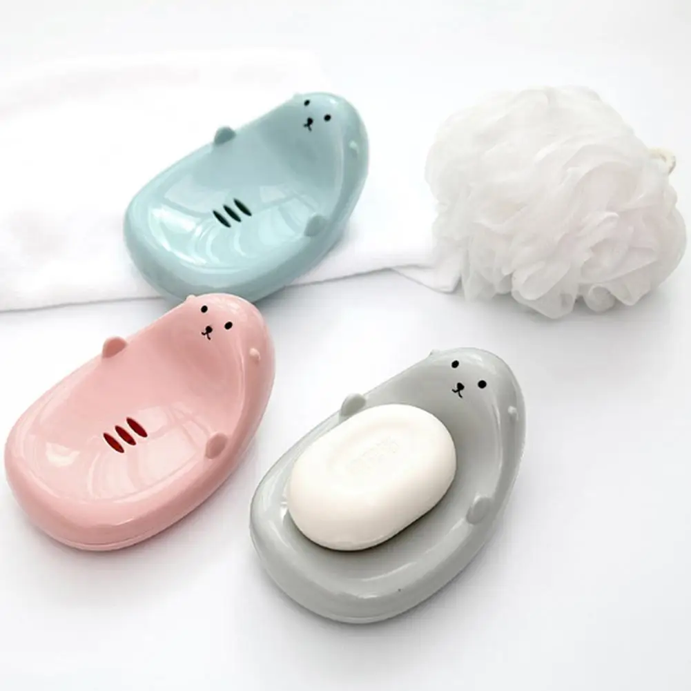 Cartoon Animals Soap Holder Dish Tray Storage Soap Rack Baby Shower Box Bath Shower Tray Holder Container For Bath Shower Plate