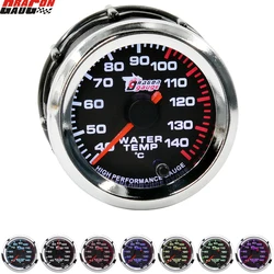 2 Inch Auto Car Water Temp Gauge Stepper Motor 7 Colors BackLight  40-140 Celsius Joint Pipe Temperature Meter With Sensor