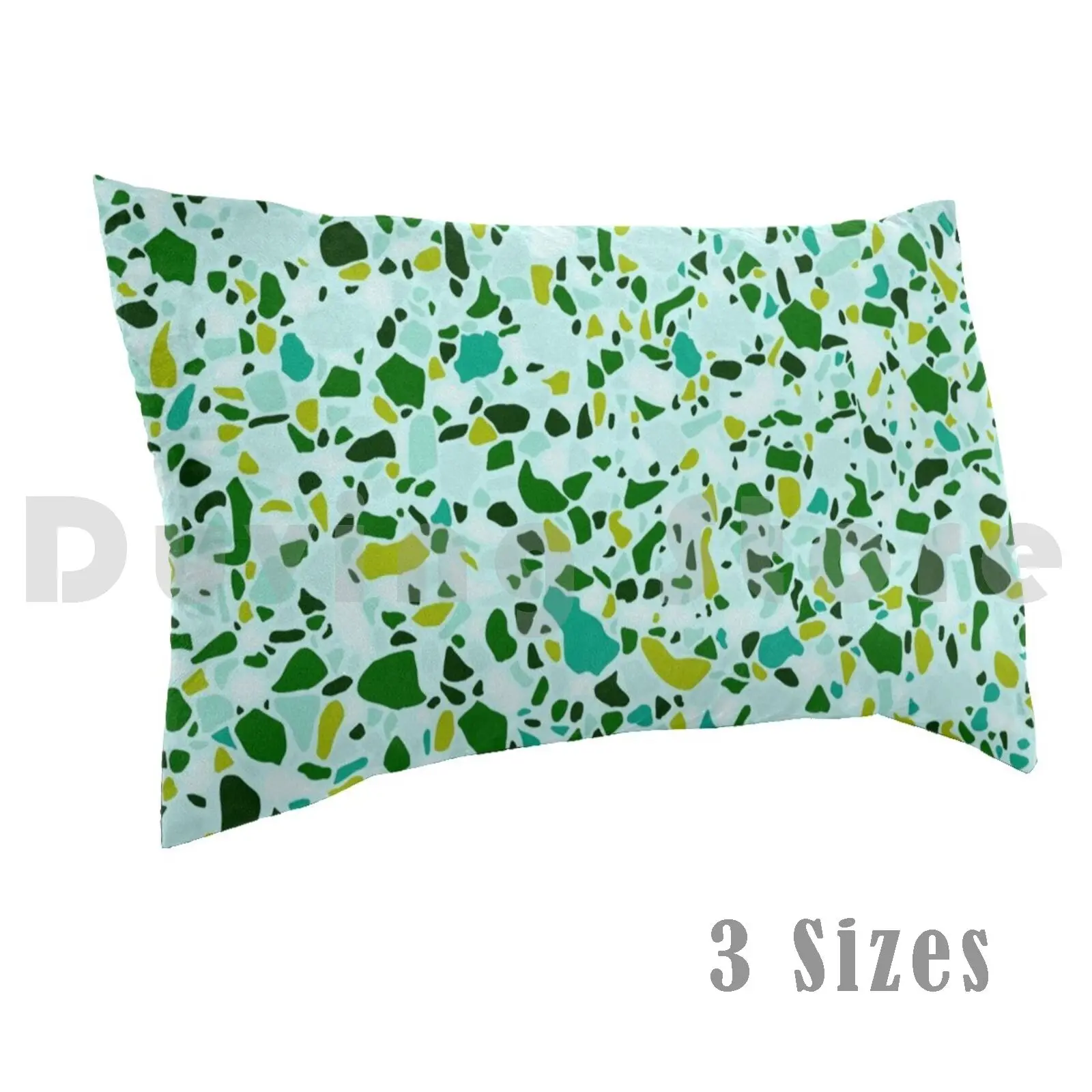 So Terrazzo Greens Pillow Case Printed 50x75 Terrazzo Pattern Pattern Green Turquoise Aqua Lime Green 80 S