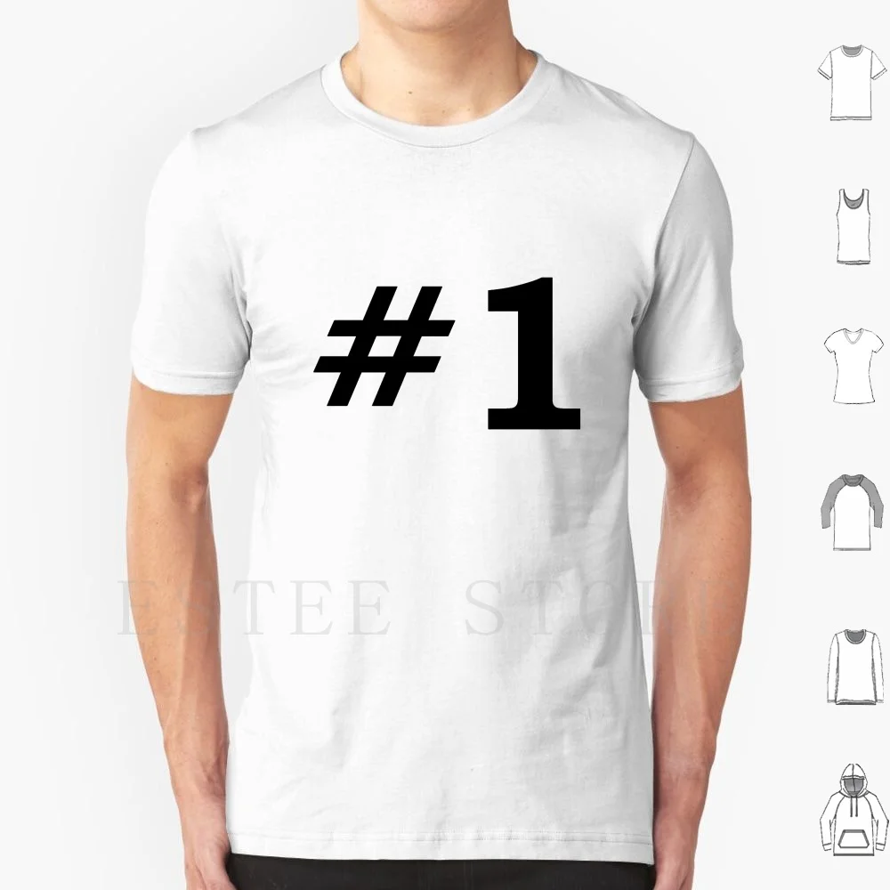 Number One T Shirt Print Cotton One Number One First No One The Best Top Winner Star Win Competition Compete Congratulations