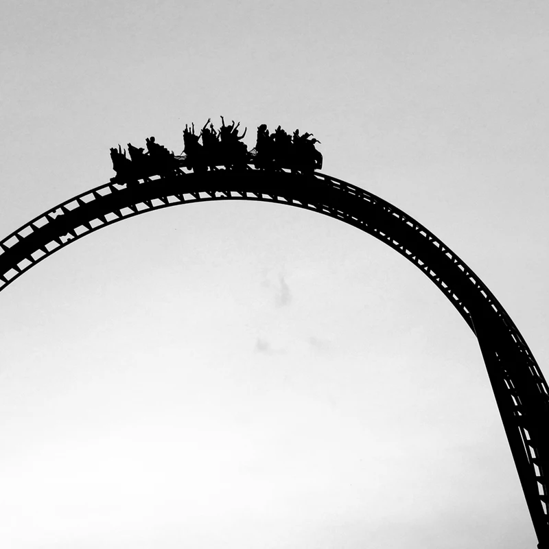 Roller Coaster Black White Photo Picture Modern Minimalist Wall Art Canvas Painting Print Nordic Poster Decoration for Home