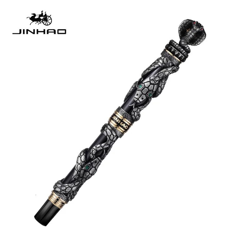 

High Quality Jinhao Snake Fountain Pen Luxury Calligraphy Pen Iraurita Cobra 3D Pattern Writing Pens Gift Office Supplies