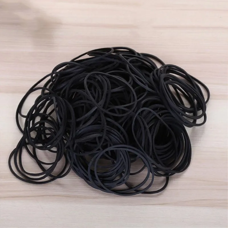 Zwart Elastiekjes Elastische Haarbanden Stretchable Stevige Rubber Band Ring Lus Voor Thuis Bank School Kantoorbenodigdheden Ambachten 38Mm * 14Mm