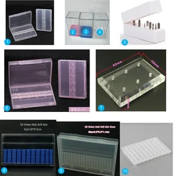 6 7 10 14 20 30 Slots Clear Nail Drill Bit Plastic Storage Box Holder Container Manicure Cutters Display Nail Accessorie