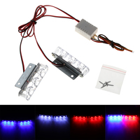 2Pcs 3 LED Strobe Light 6W Police Flashing Warning Led Brake Light Lamp DC 12V Car Truck Motorcycle Rear Brake Stop Led Lights