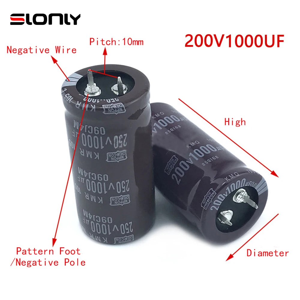 2pcs 1000uF 200V Black King Kong 200V/1000UF 22x50mm 25x35mm 25x40mm 25x45mm 30x30mm 30x45mm 35x40mm Capacitors