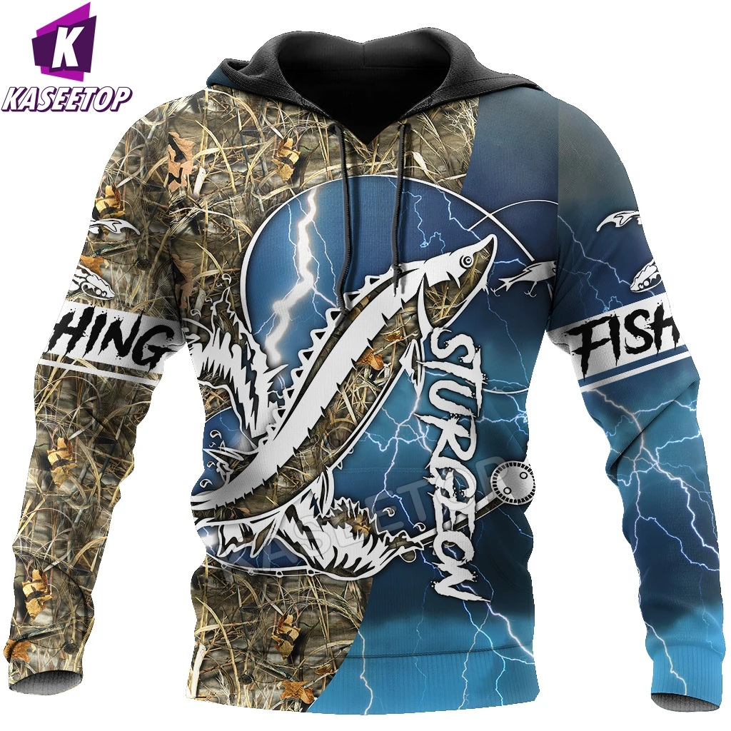 Mens 3D Printed Hoodies Sturgeon Fishing Sport Camo Tattoos Unisex Casual Sweatshirt Harajuku Pullover Women Tracksuits Outwear