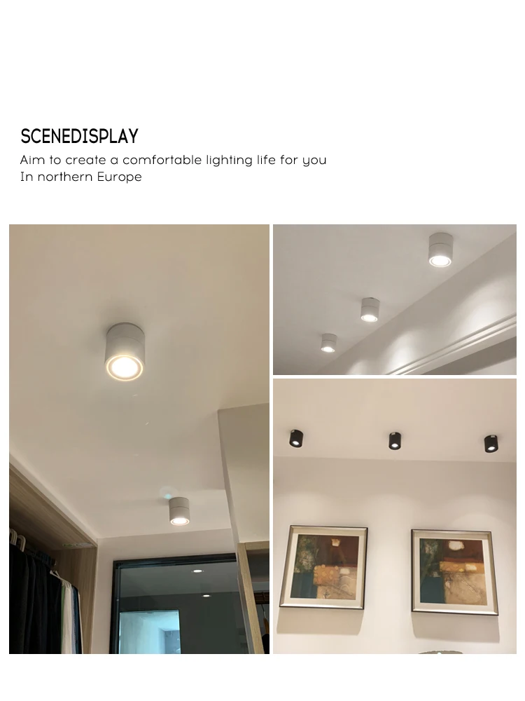 Saiyo Led Spotlights Surface Mounted 5W7W10W12W CREE Chip COB Adjustable for Home Shop Clothing Store 220V Ceiling Lamp