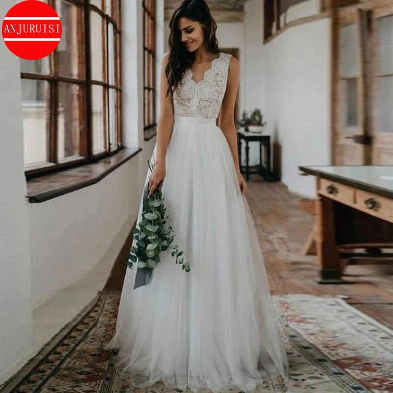 Sexy V Neck Wedding Dress Boho Vestido De Noiva 2020 Robe Mariage Trouwjurk Sukienka Na Wesele Hochzeitskleid Brautkleid Gelinli