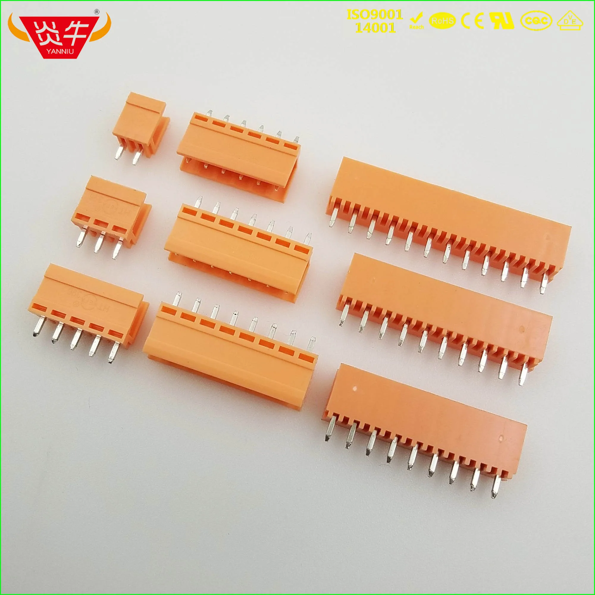 

50Pcs HT396V 3.96 2P ~ 12P PCB CONNECTOR PLUG-IN TEMINAL BLOCK 15EDGVC 3.96mm 2PIN ~ 12PIN ORANGE WIRING TERMINAL PHOENIX KEFA