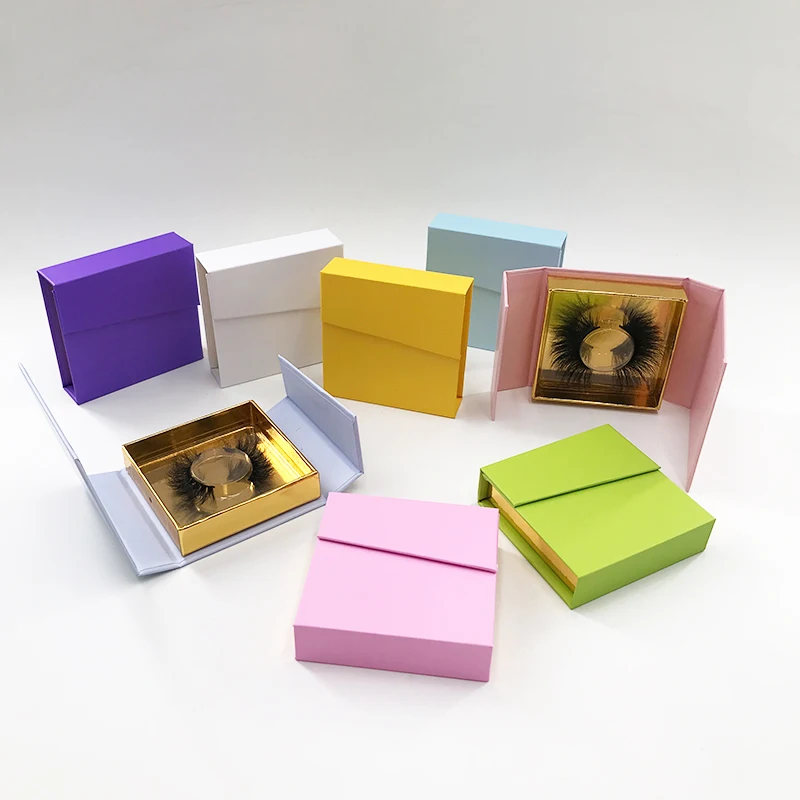 Wholesale 25mm 3D 5D Mink Eyelashes Custom Logo Square Magnetic Lashes Case Eyelash Packaging Box