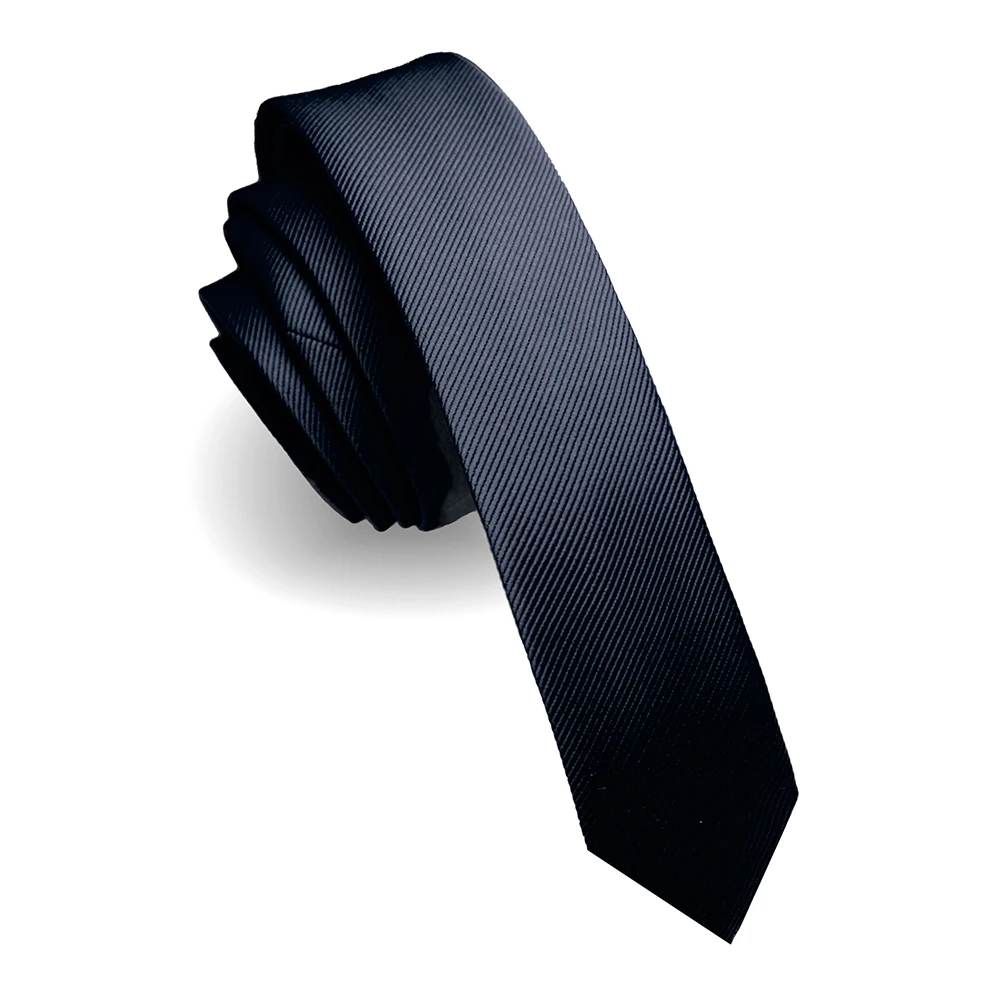 KAMBERFT Modische, schmale 4cm Seidenkrawatte, unifarben in Schwarz und Rot, handgefertigte, gewebte, schmale Krawatte für Herren für Hochzeiten und Partys. – Detail 9