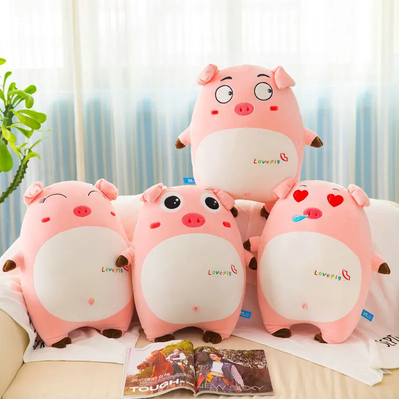 40-90cm Cartoon Fat Pig Plush Toys Stuffed Animal Doll Soft Pillow Cushion Birthday Gifts