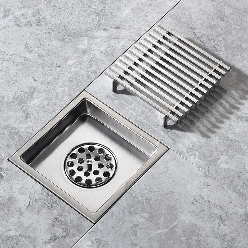 11cm Bathroom Drains 304 Stainless Steel Square Shower Grate Waste Tile Insert Square Floor Waste Grates Drain Strainer