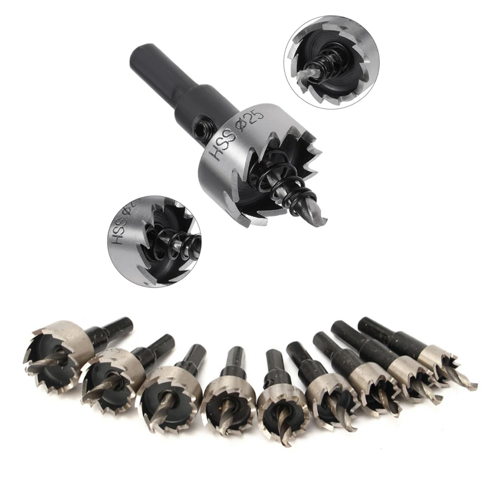 1 adet 12-50mm HSS matkap ucu Holesaw delik testere kesici sondaj seti el aracı ahşap paslanmaz çelik Metal alaşım kesme