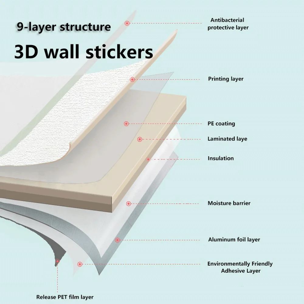 50X280Cm 3d Behang Sticker Vochtbestendig Zelfklevend Behang Voor Wanddecoratie Muurdecoratie Muursickers Behang En Sticker