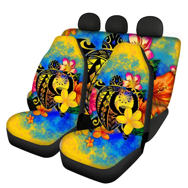 Car Seat Covers For Men Women Pohnpei Turtle Front And Back Seat Protector Cover Full Set Universal Size For Car, Truck Or Suvs