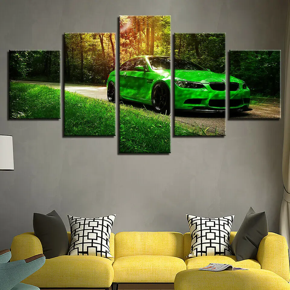 

No Framed Canvas 5Pcs Schnitzer Green X6 M3 Sports Car Wall Art Posters Pictures Home Decor Multi 13 For Living Room Paintings