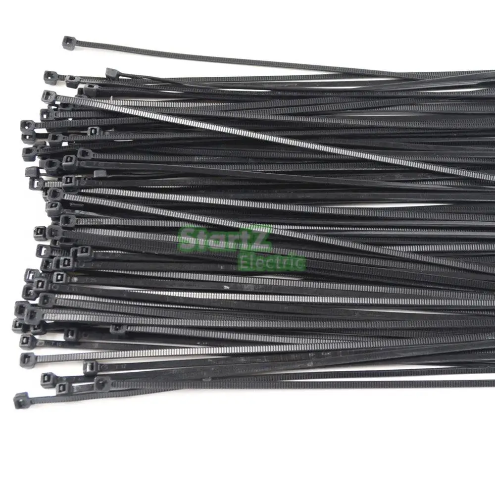 

250Pcs 500Pcs/bag 5X (150,200,250,300,350,400,)mm Self-Locking BlACK Nylon66 Wire Cable Zip Ties.cable ties SGS Certificated