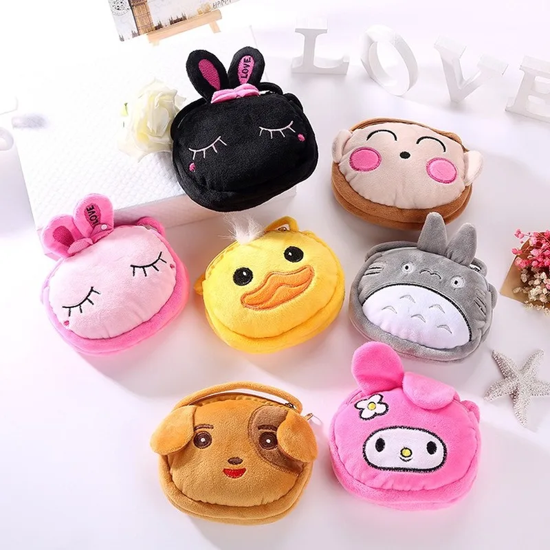 1Pcs Fashion Mini Hand Sewing Children Inclined Shoulder Bag Plush Backpacks Cartoon Cute Double-deck Infant Double Zipper Bag