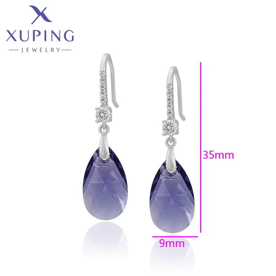 Xuping Jewelry Fashion Women Heart Shaped Crystal Earring of Popular Europen Design A00621613