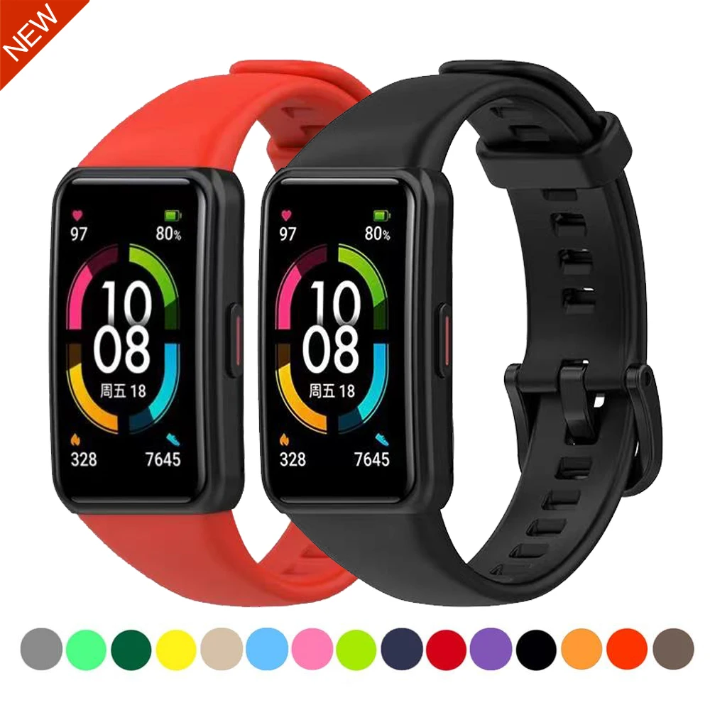 Correa de silicona de 19 colores Compatible con Huawei Band 6/Honor Band 6, repuesto de correa de pulsera inteligente para Huawei Band 6