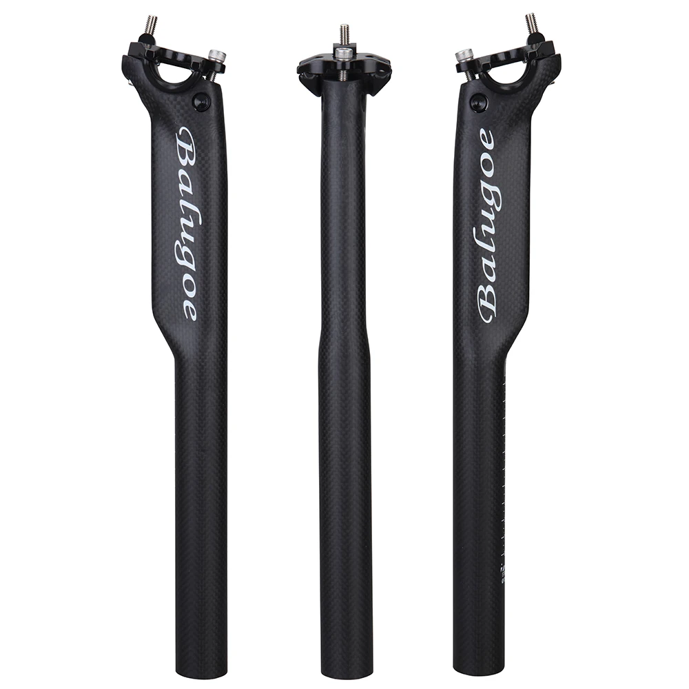 BALUGOE Carbon Bicycle Seatpost Seatposts Bike Carbons Seatpost MTB 3K Road Bike SEATPOST 27.2/30.8/31.6*350/400 Offset Setback