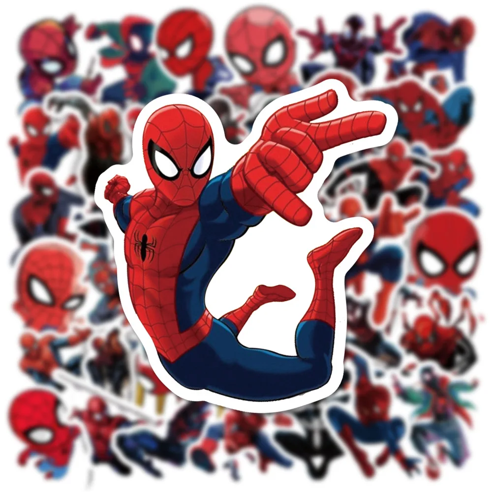 Pegatinas de dibujos animados de Disney, Marvel, Spiderman, grafiti, juguete para niños, ordenador portátil, teléfono, equipaje, ordenador, coche,