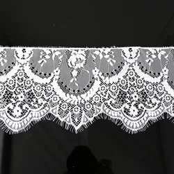(3 meters/lot) width 160mm Floral Embroidered Eyelash Lace Ribbon Clothing Accessories lace material Handmade