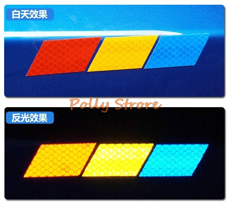 2PCS Drei-Farbe Reflektierende Aufkleber Auto Körper Dekoration Aufkleber