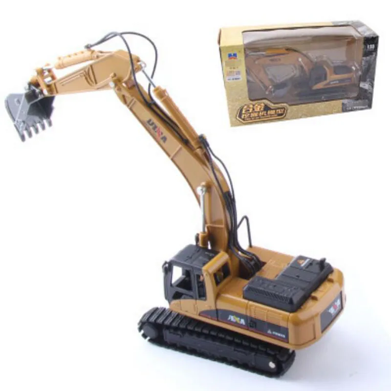 1/50 Diecast Alloy Metal Engineering Excavator Loader Wood Catcher Roller Dump Crusher Forklift Truck Vehicle Model Boy Cars Toy