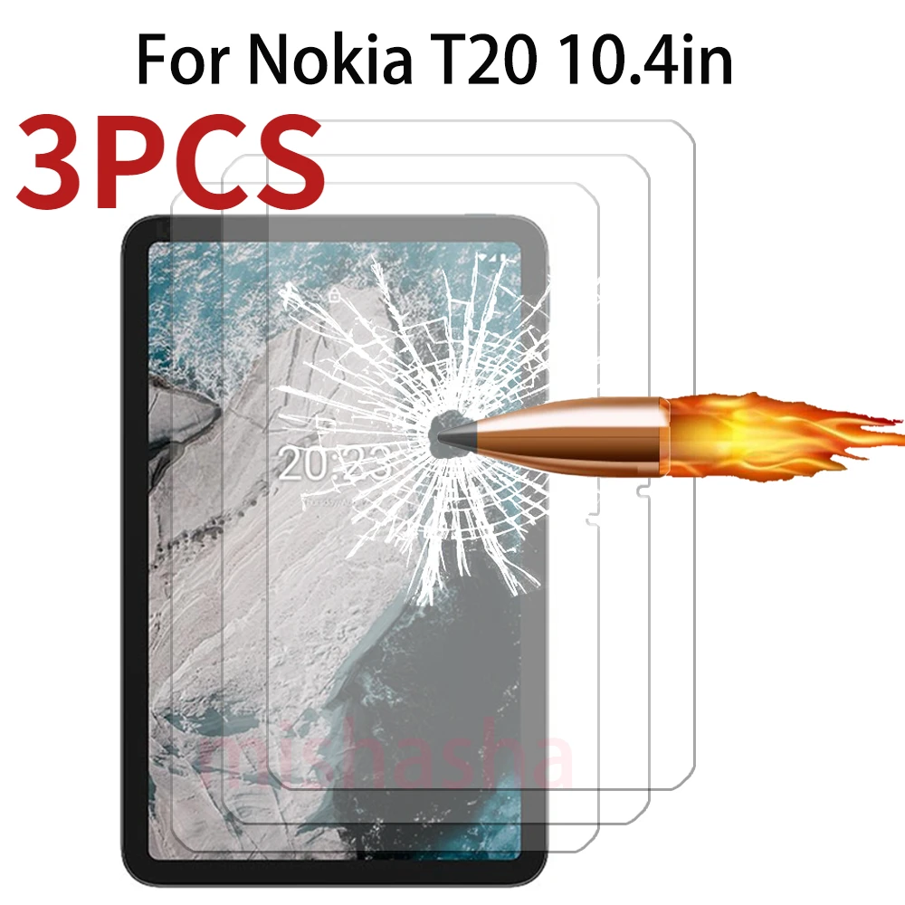 3 pçs vidro temperado para nokia t20 10.4 polegada tablet protetor de tela película protetora vidro à prova de riscos para nokia t20