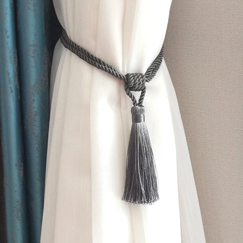 1Pc Room Accessories Tassel Curtain Tieback Fringe Handmade Curtain Tie Backs Hanging Ball Buckle Rope Curtains Holder Bandage