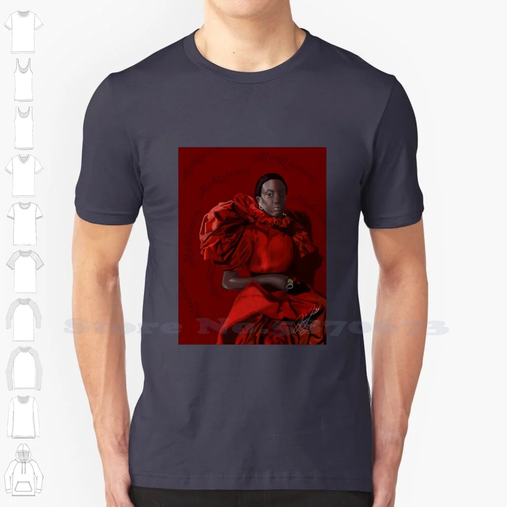 Alexander'S Rose 100% Cotton T-Shirt Luxury Couture Roses Red Digital Artwork Autumn Winter 2019 Fancy Expensive Fashion